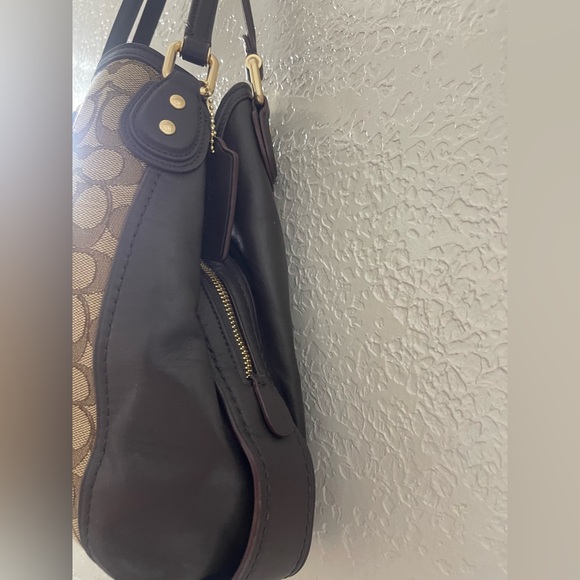 Vintage Y2K Coach Eddie Brown /Tan Signature Shoulder Bag - Picture 5 of 12
